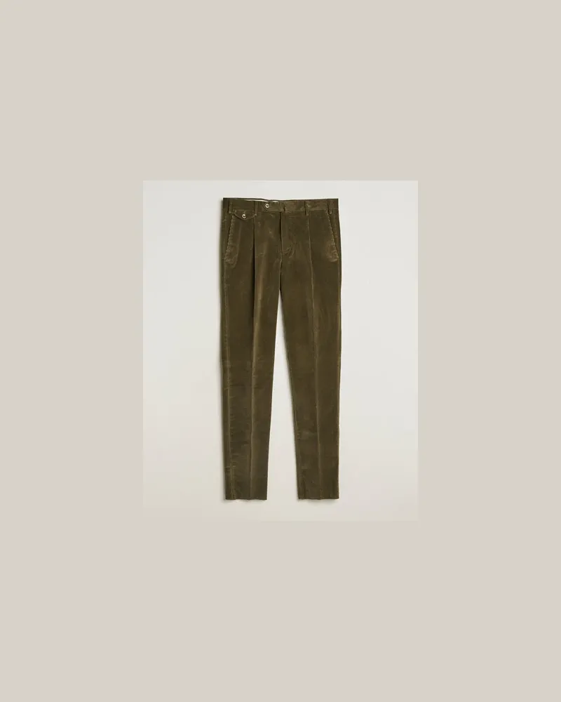 Pantaloni Torino Slim Fit Corduroy Trousers Dark Green Grün