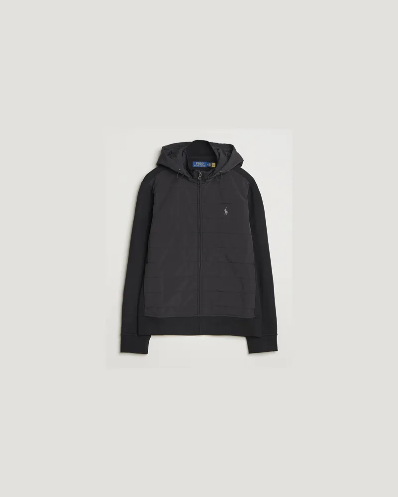 Ralph Lauren Hybrid Jacquard Full Zip Hoodie Polo Black Schwarz