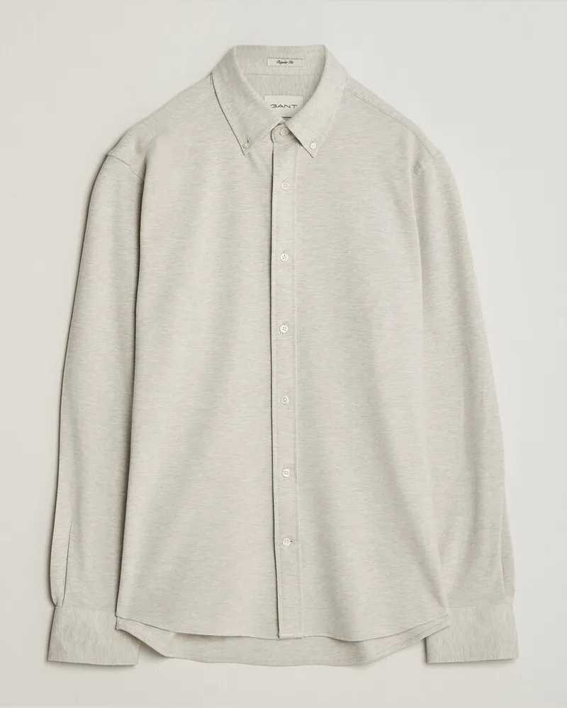 Gant Regular Fit Jersey Pique Shirt Light Beige Melange Beige
