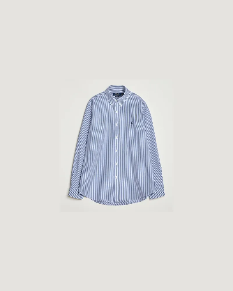 Ralph Lauren Custom Fit Stretch Poplin Shirt Bengal Stripe Blau