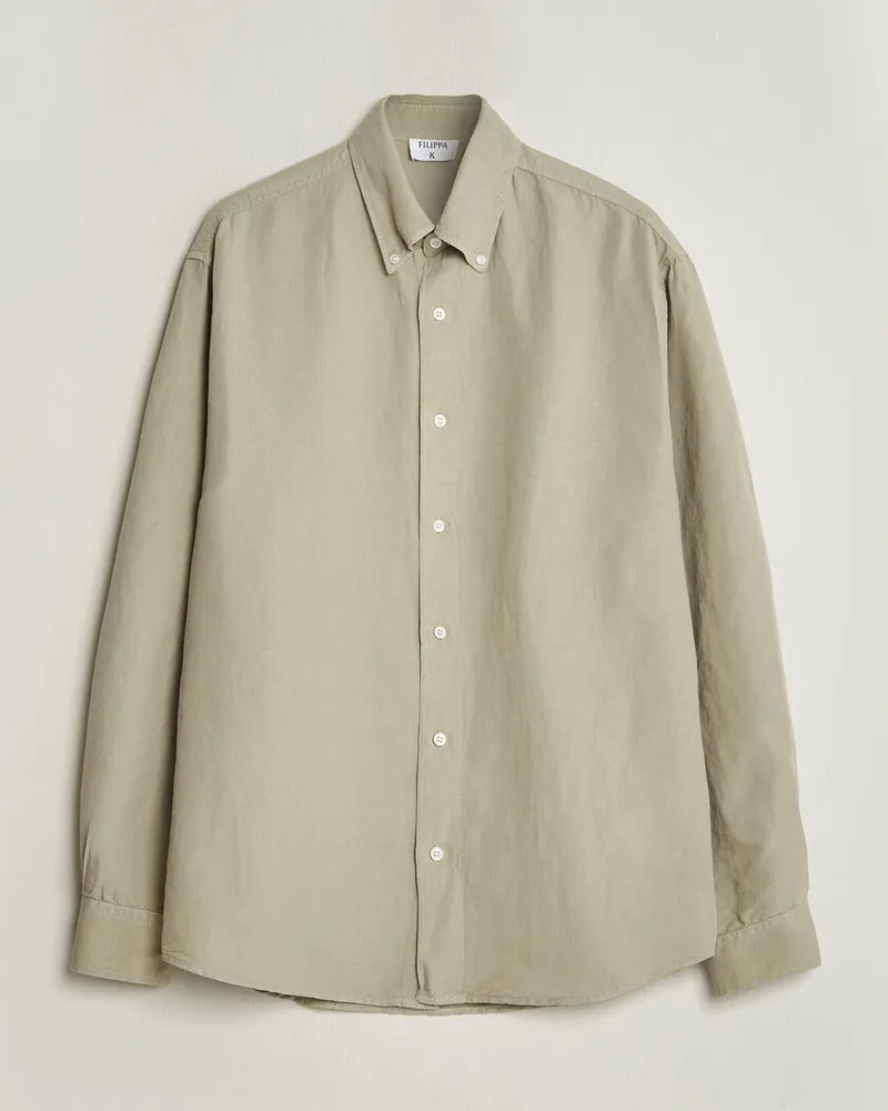 Filippa K Relaxed Cotton/Linen Shirt Light Green Grün