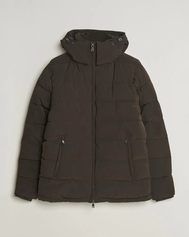 Oscar Jacobson Hooded Puffer Jacket Brown Braun
