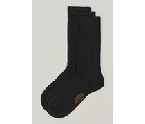 3-Pack Icon Woll/Baumwoll Socks Dark Brown