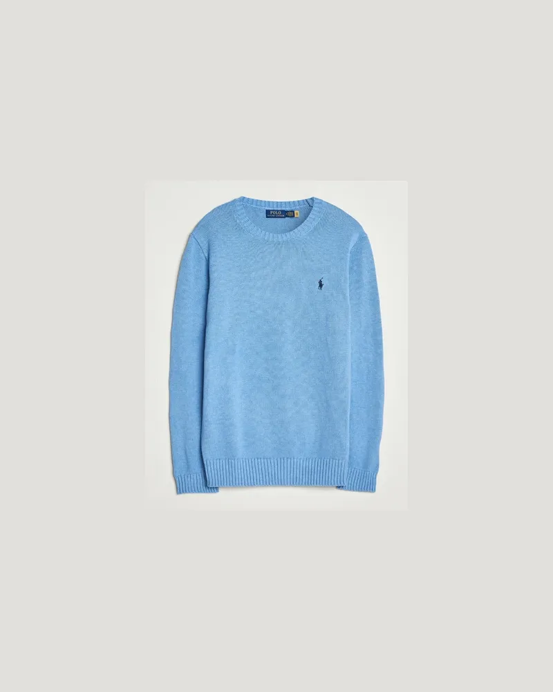 Ralph Lauren Cotton Crew Neck Sweater Soft Royal Heather Blau