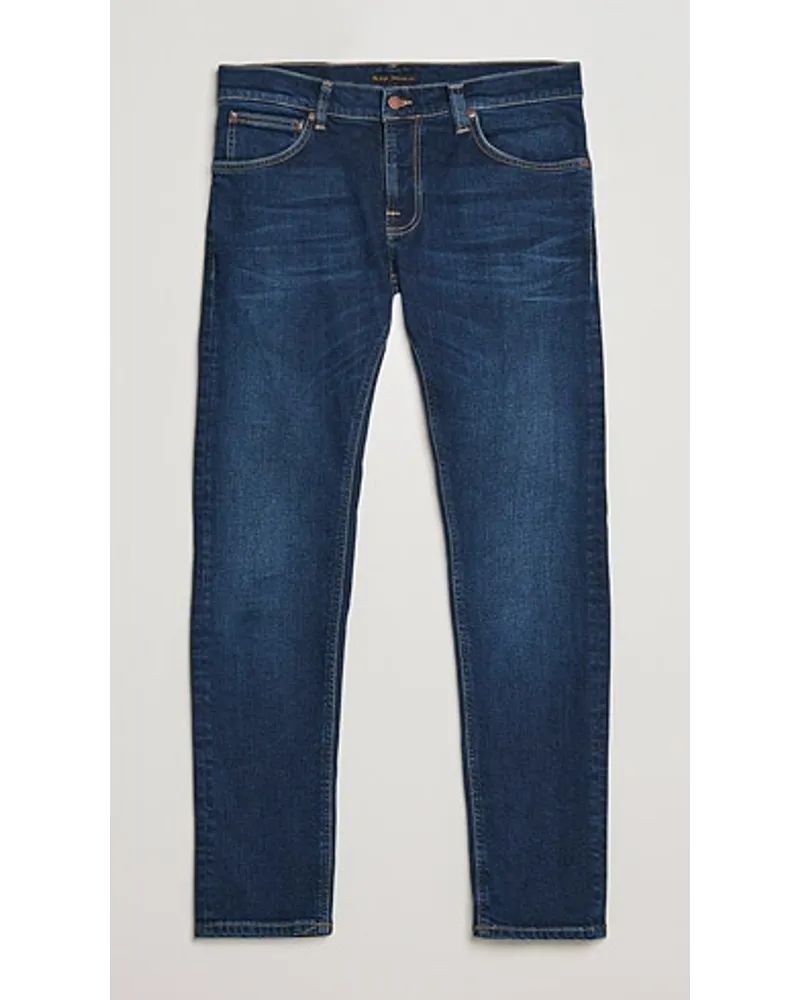 Nudie Jeans Tight Terry Jeans Dark Steel Blau