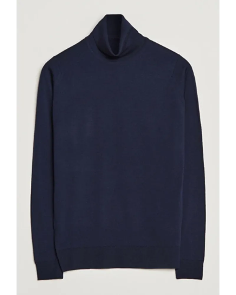 John Smedley Cherwell Extra Fine Merino Rollneck Midnight Blau