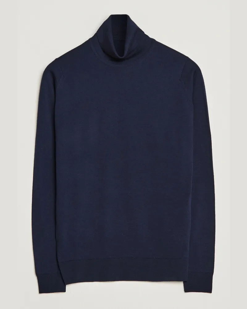 John Smedley Cherwell Extra Fine Merino Rollneck Midnight Blau