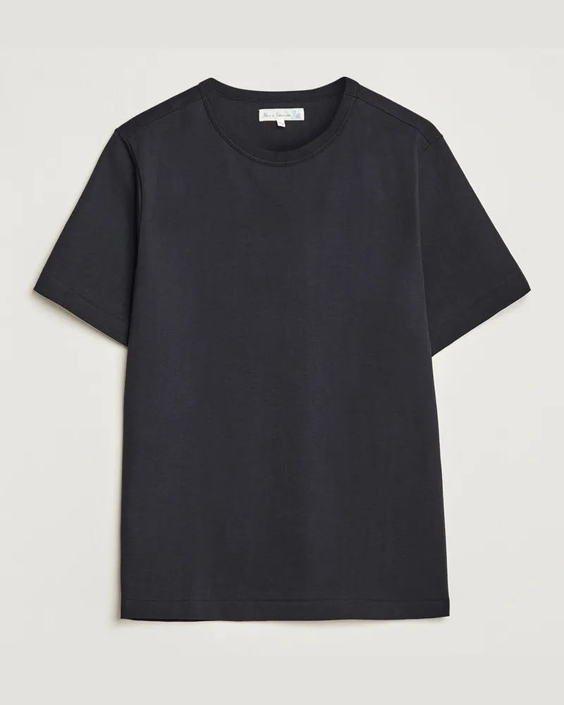 Merz b. Schwanen Relaxed Fit Loopwheeled T-Shirt Charcoal Blau