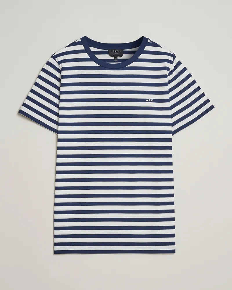 A.P.C. Striped T-Shirt Navy/White Weiß