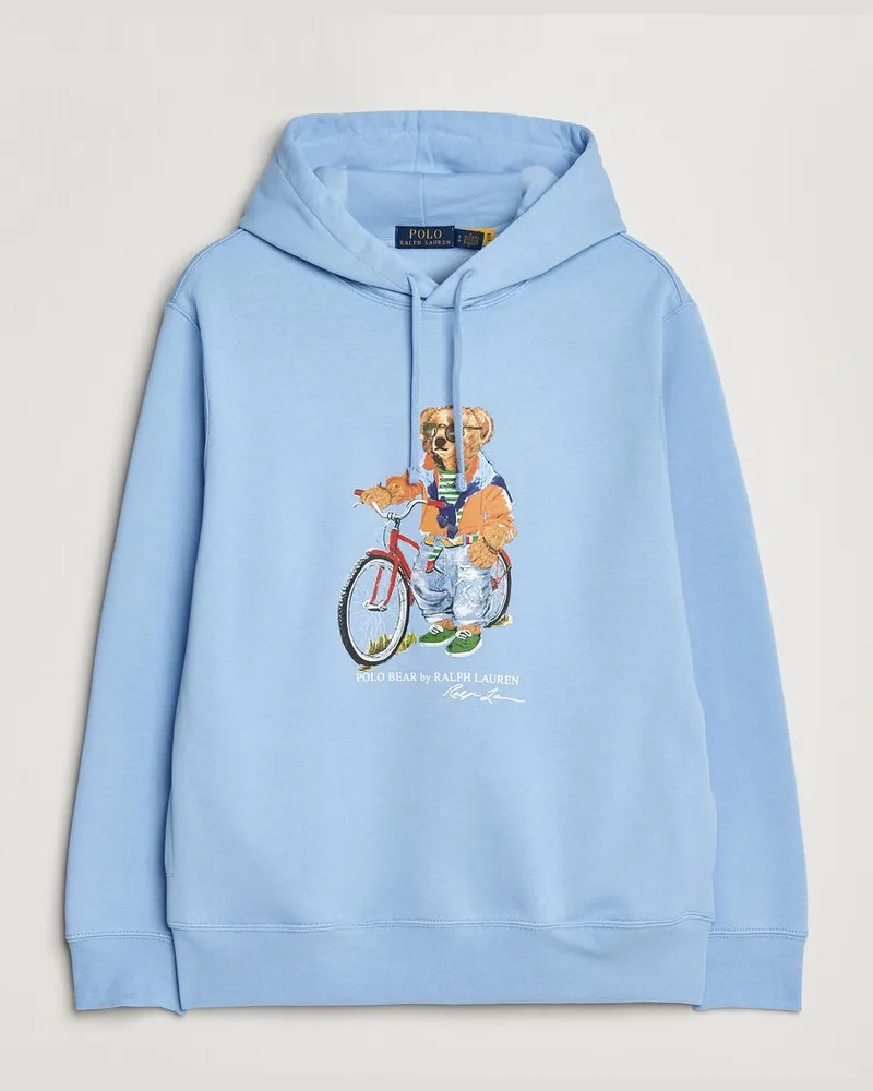 Ralph Lauren Fleece Bear Hoodie Austin Blue Blau