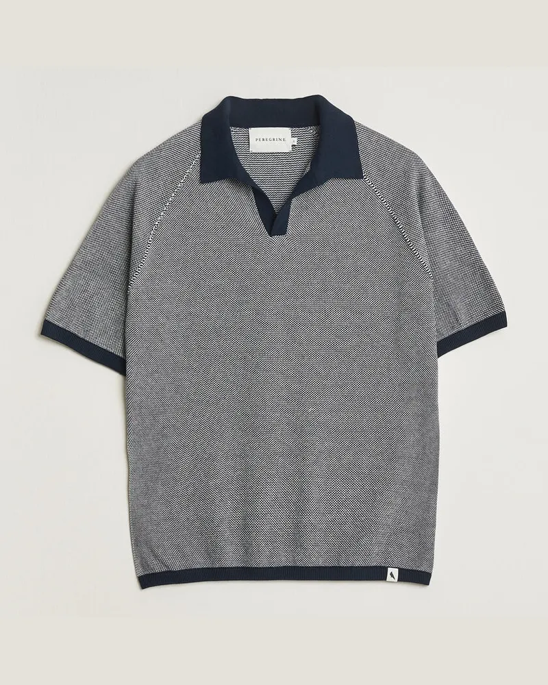 Peregrine Lynton Cotton Polo Navy Blau