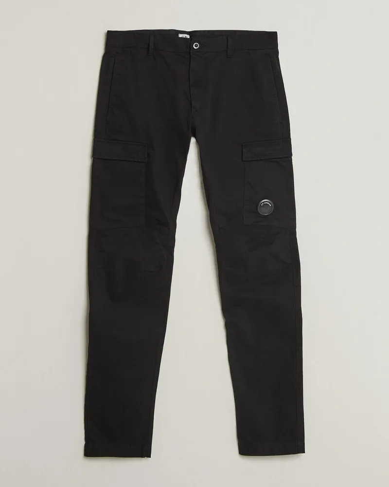 C.P. Company Stretch Satin Lens Cargo Pants Black Schwarz