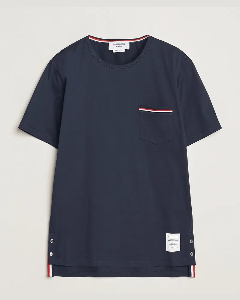 Thom Browne Short Sleeve Pocket T-Shirt Navy Blau