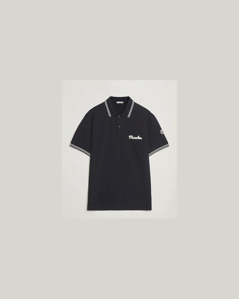 Moncler Vintage Logo Polo Navy Blau