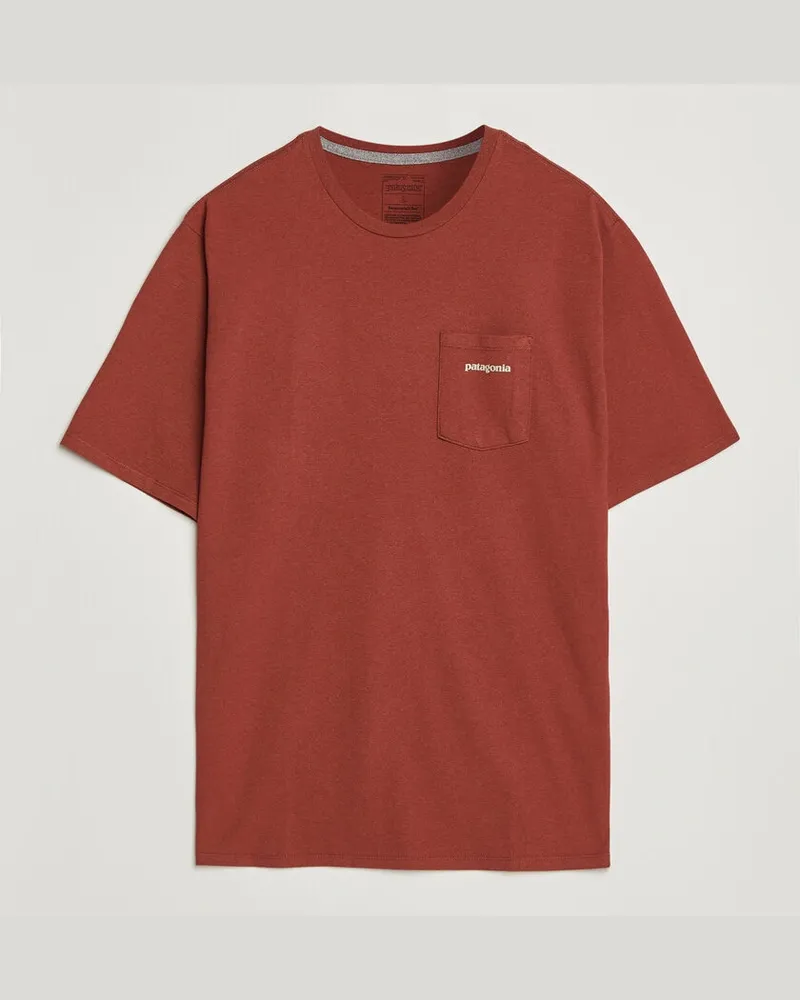 Patagonia Boardshort Logo Pocket Responsibili T-Shirt Rusty Red Rot