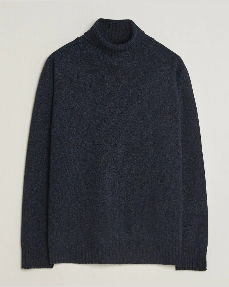 Altea Wool/Cashmere Rollneck Navy Melange Blau