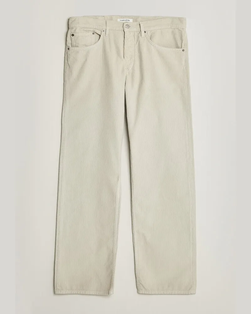 Sunflower Loose Corduroy Pants Ivory Weiß
