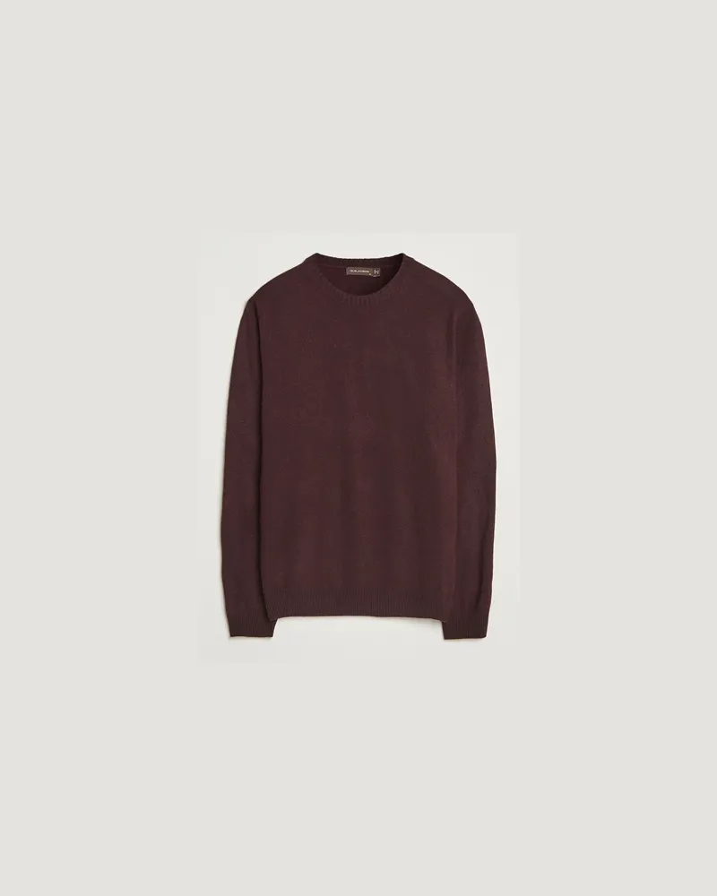 Oscar Jacobson Valter Wool/Cashmere Round Neck Burgundy Rot