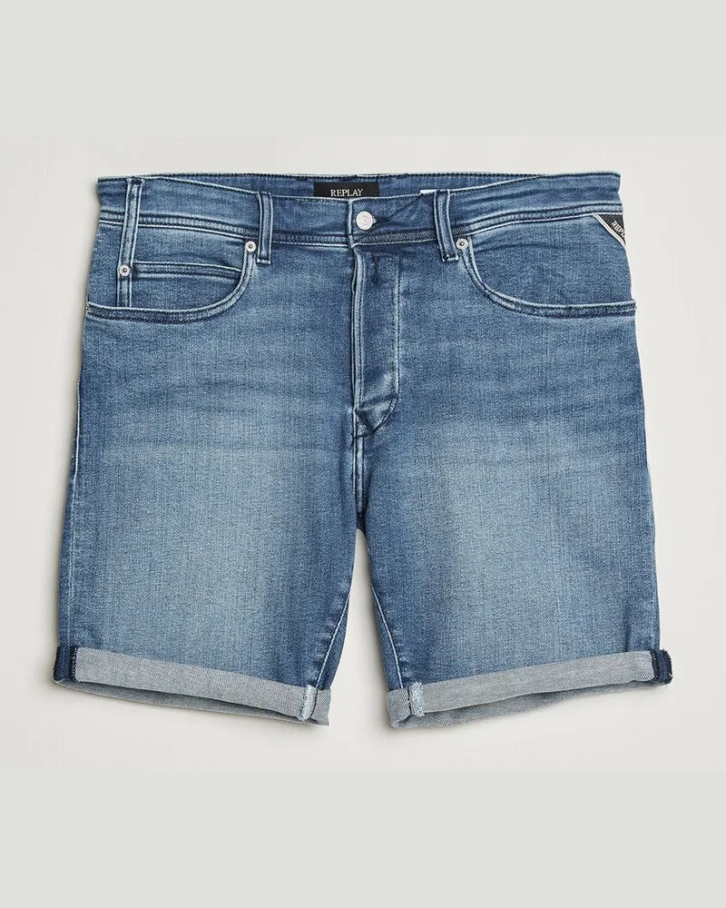 Replay RBJ981 Stretch Denim Shorts Light Blue Blau