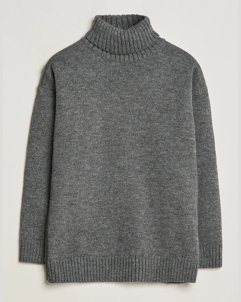 Gloverall Submariner Chunky Wool Rollneck Grey Grau