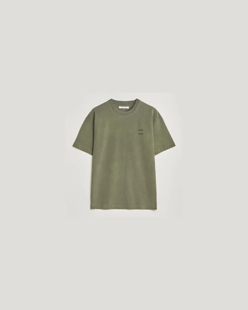 Samsøe & Samsøe Joel Organic Cotton Washed T-Shirt Castor Grey Grün