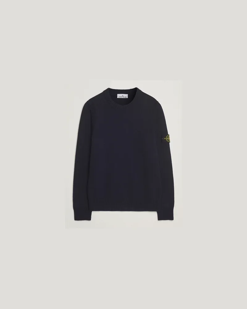 Stone Island Knitted Lambswool Crew Neck Navy Blau