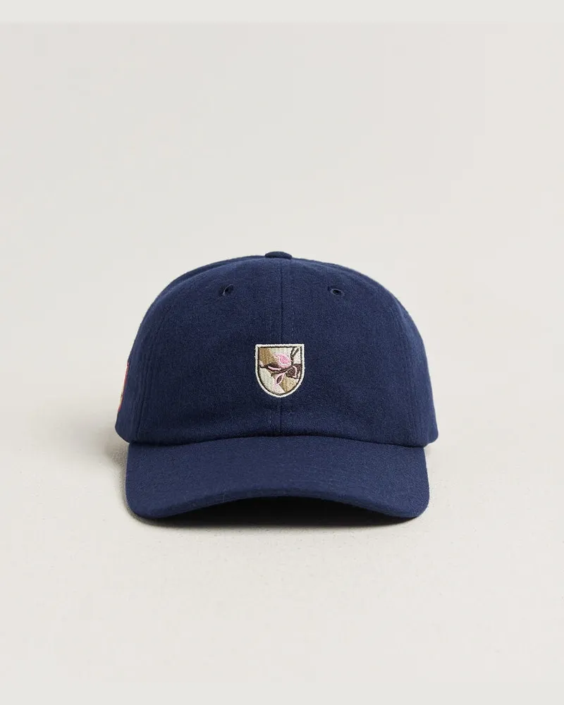 Drake's Crest Merino Wool Baseball Cap Navy Blau