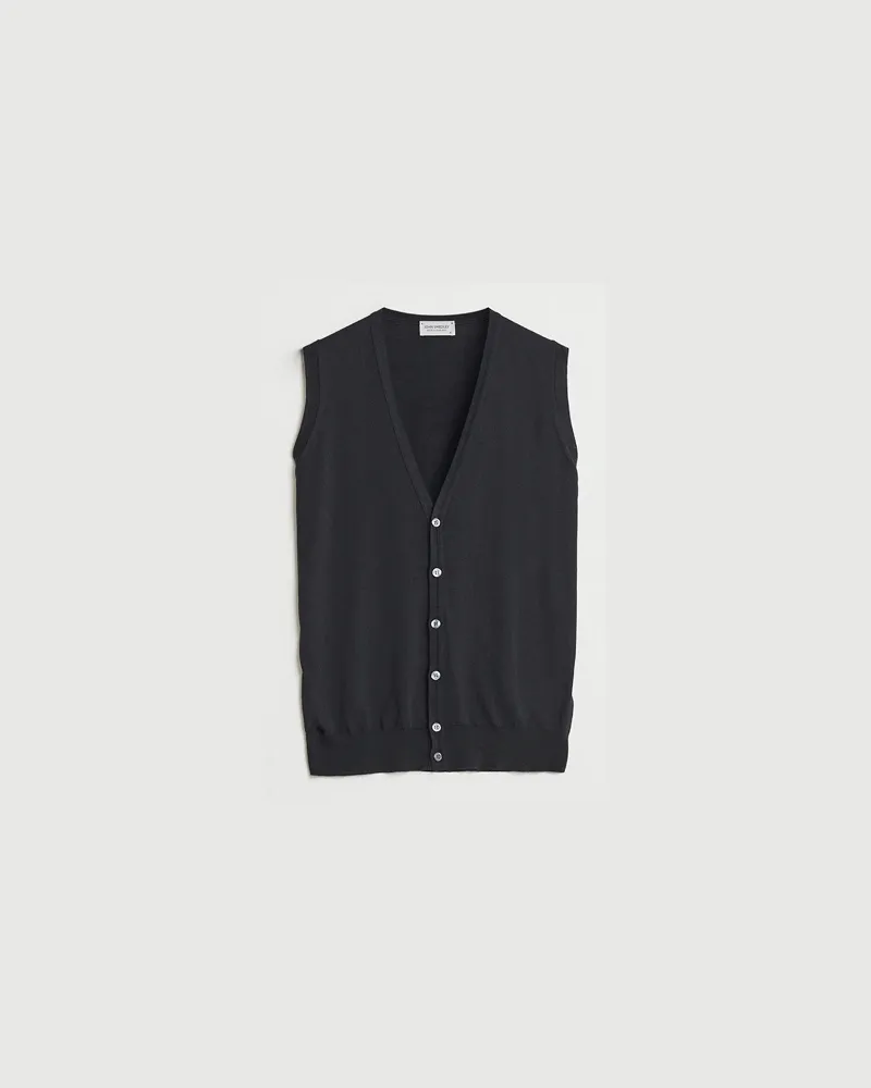John Smedley Huntswood Slim Fit Waistcoat Black Schwarz