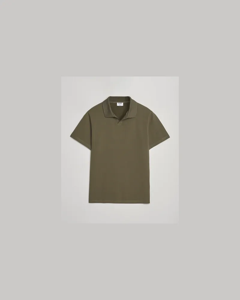 Filippa K Soft Lycra Polo T-Shirt Dark Olive Grün