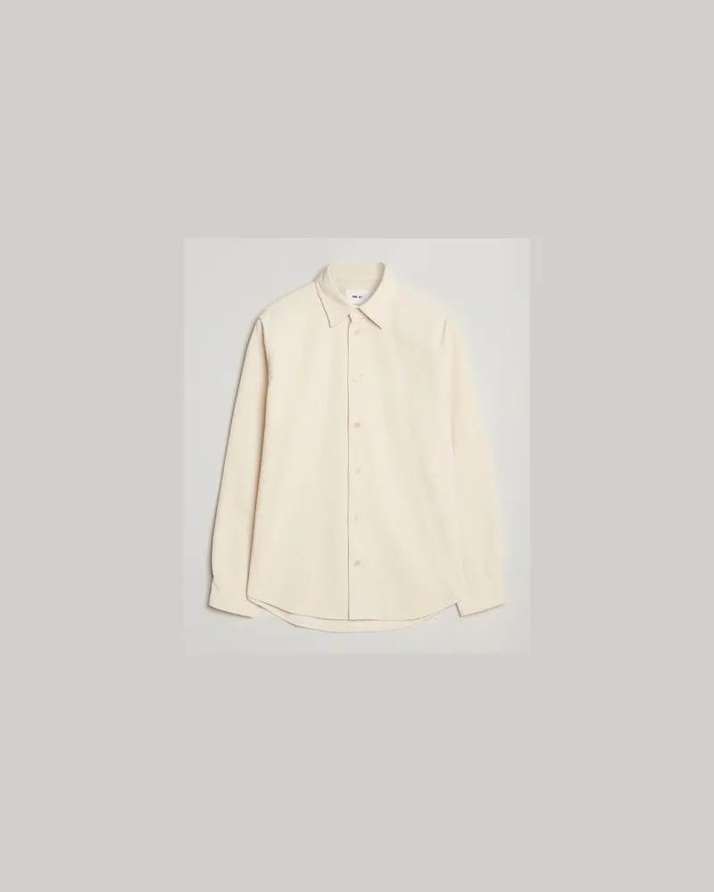 NN 07 Colby Corduroy Overshirt Ivory Weiß