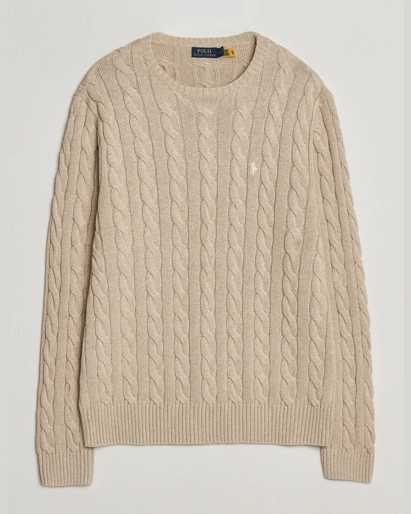 Ralph Lauren Cotton Cable Pullover Jicama Brown Heather Braun