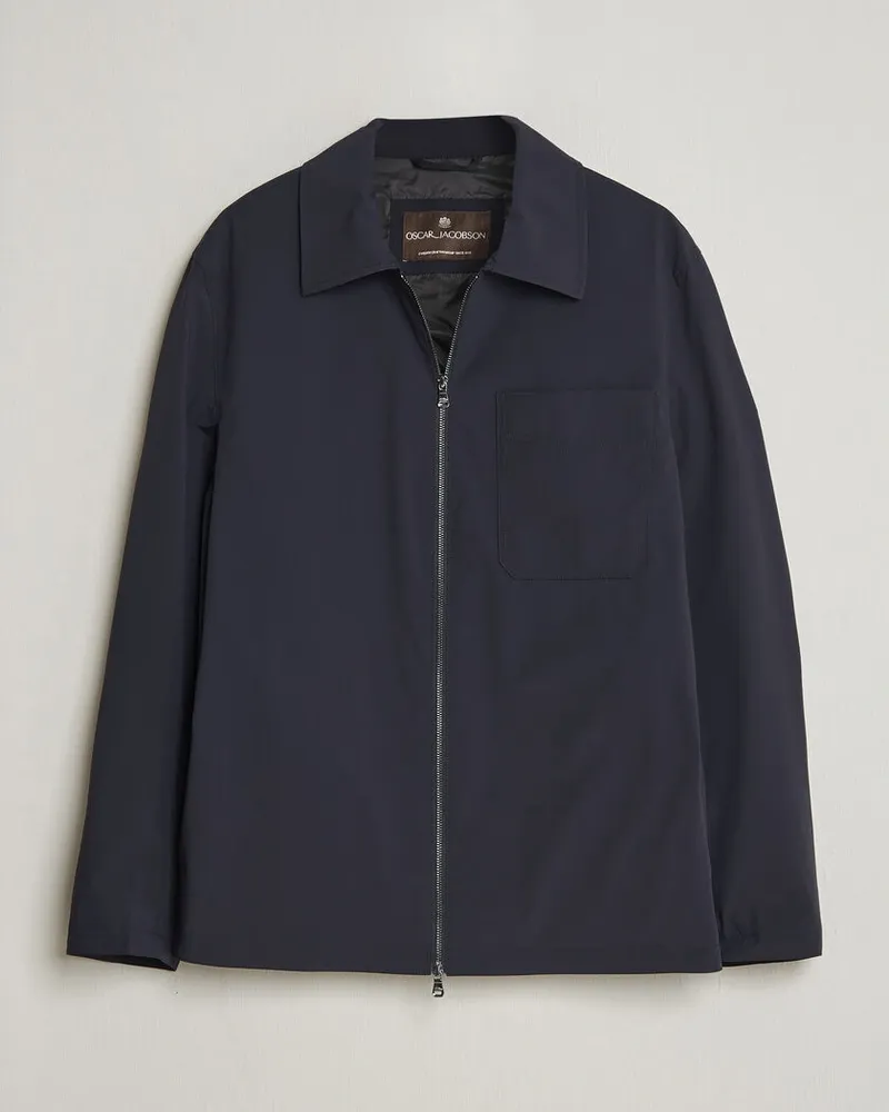 Oscar Jacobson Light Zipped Shirt Jacket Navy Blau