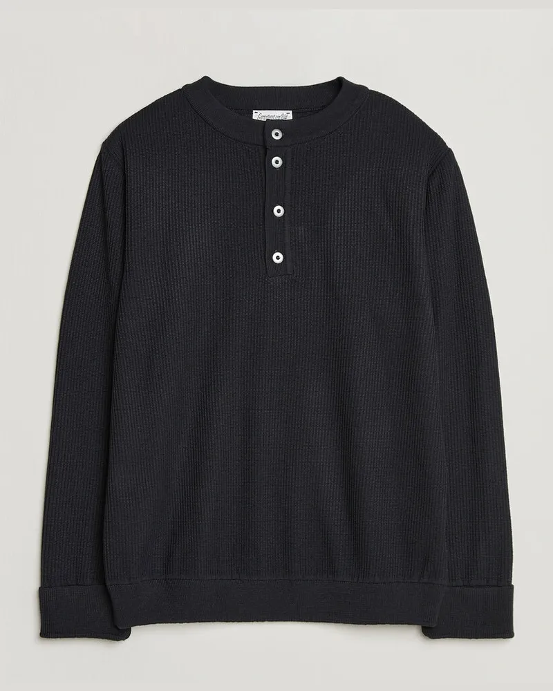 S.N.S Herning S.N Herning Stamina Rib Henley Navy Blue Blau