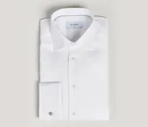 Slim Fit Twill Double Cuff Shirt White