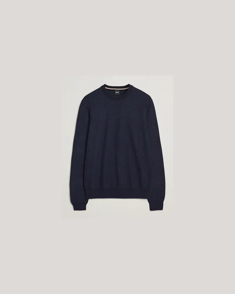 HUGO BOSS Habito Wool Knitted Sweater Dark Blue Blau