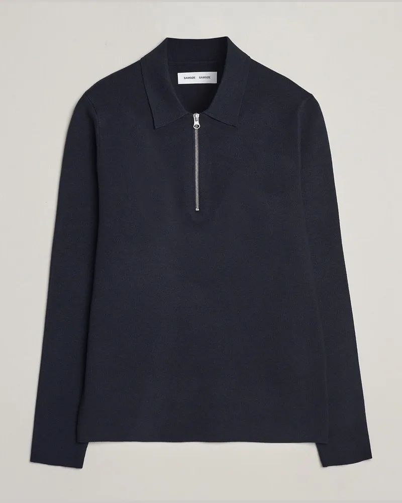 Samsøe & Samsøe Guna Half Zip Sky Captain Blau