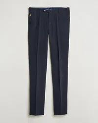 Pantaloni Torino Slim Fit Pleated Baumwoll Trousers Navy 