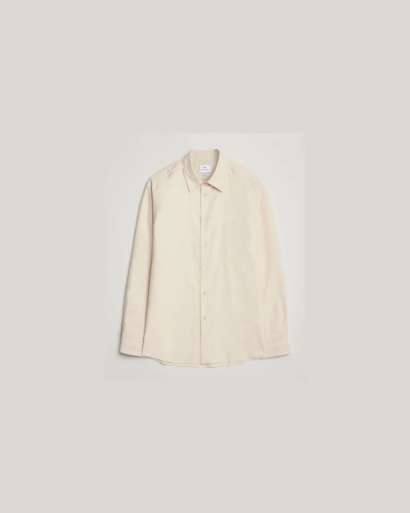 Paul Smith Brushed Cotton/Wool Shirt Off White Beige