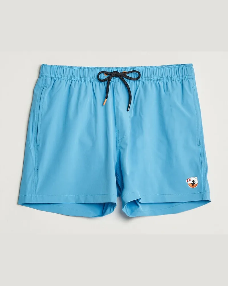 Save The Duck Plain Drawstring Swimshorts Fluo Blue Blau