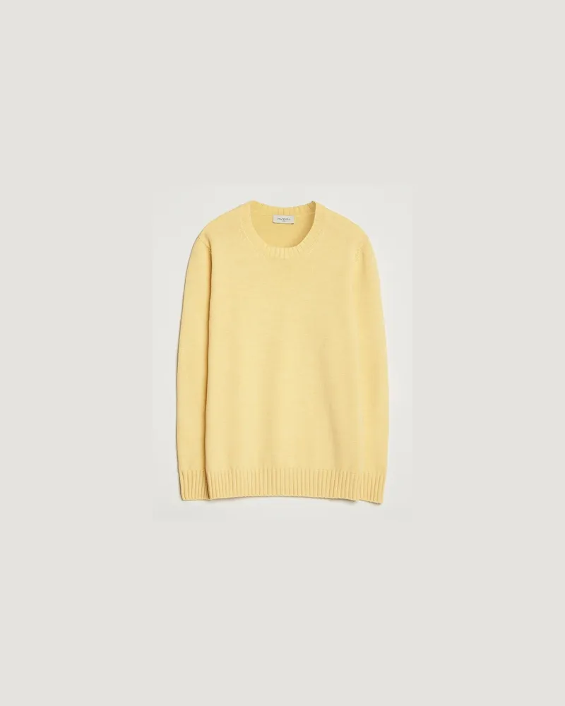 Piacenza Cashmere Brushed Wool Crew Neck Yellow Gelb