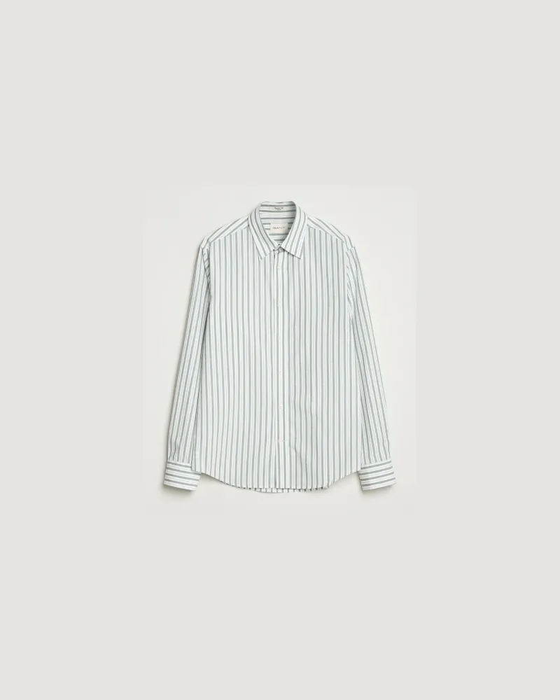 Gant Regular Fit Poplin Striped Shirt Forest Green Grün