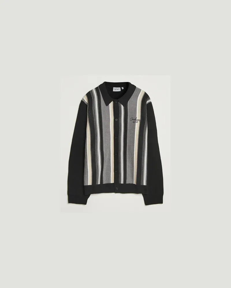 Carhartt WIP Bainter Striped Cardigan Black Schwarz