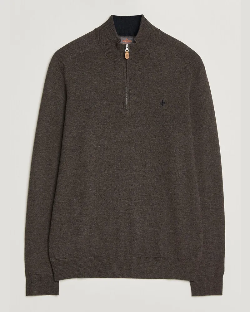 Morris John Merino Half Zip Brown Braun