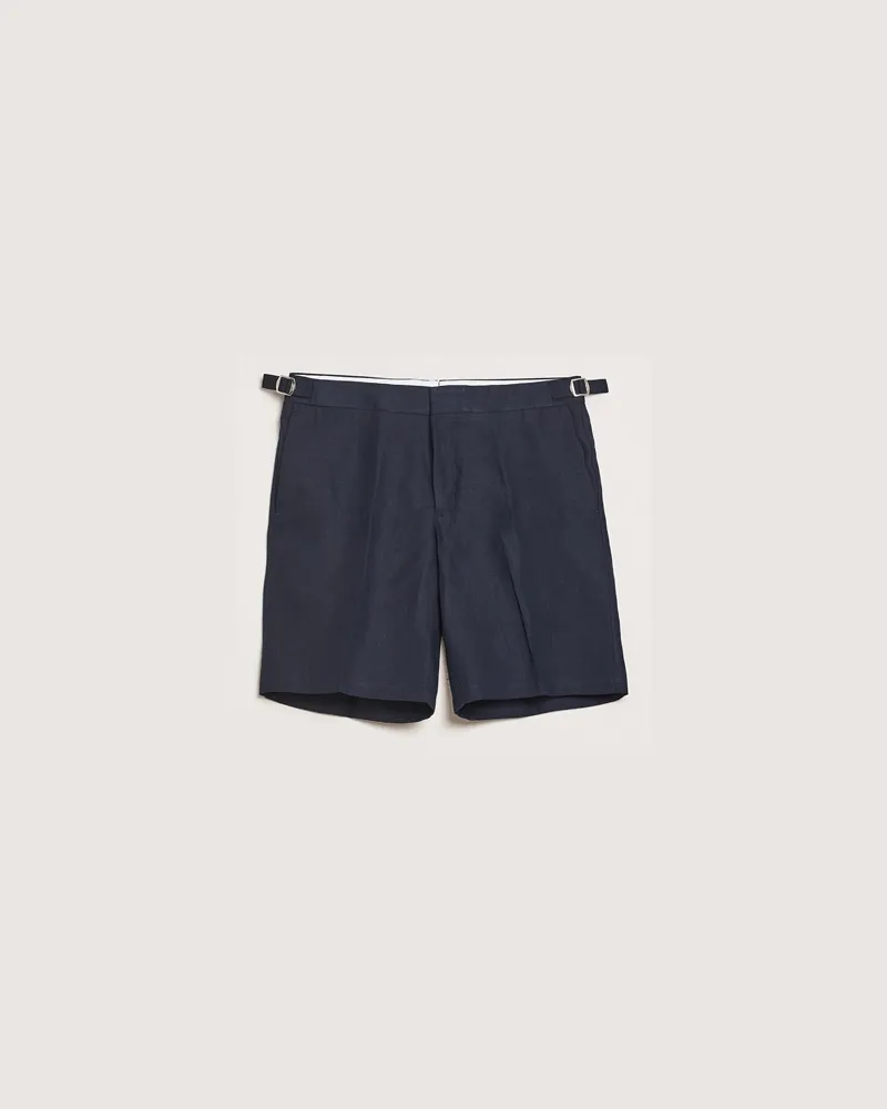 Orlebar Brown Norwich Italian Linen Shorts Night Iris Blau