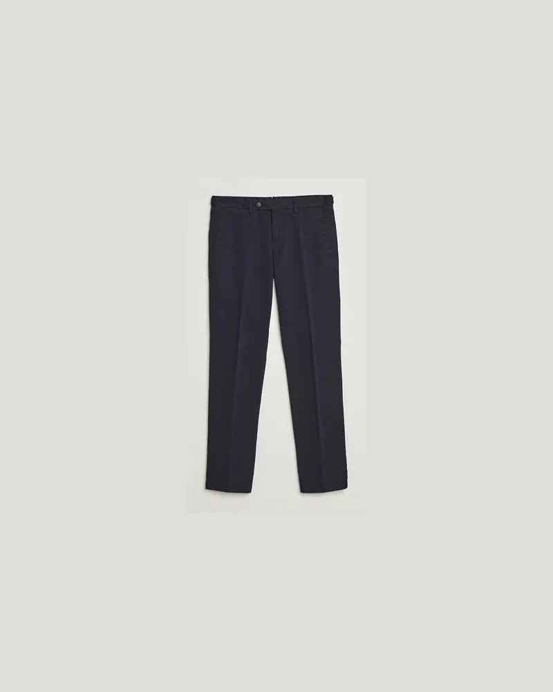 Oscar Jacobson Danwick Cotton Trousers Navy Blau
