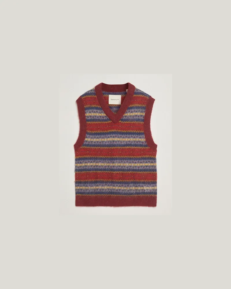 Gant Brushed Fair Isle Vest Plumped Red Rot