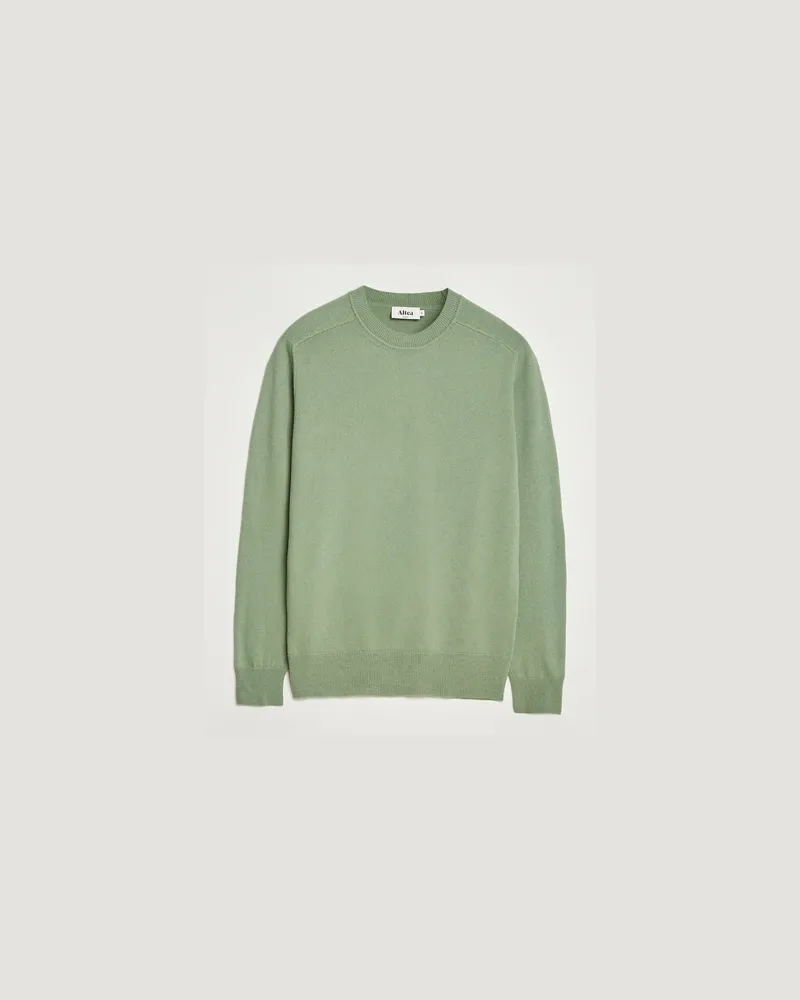 Altea Wool/Cashmere Crew Neck Pullover Green Grün