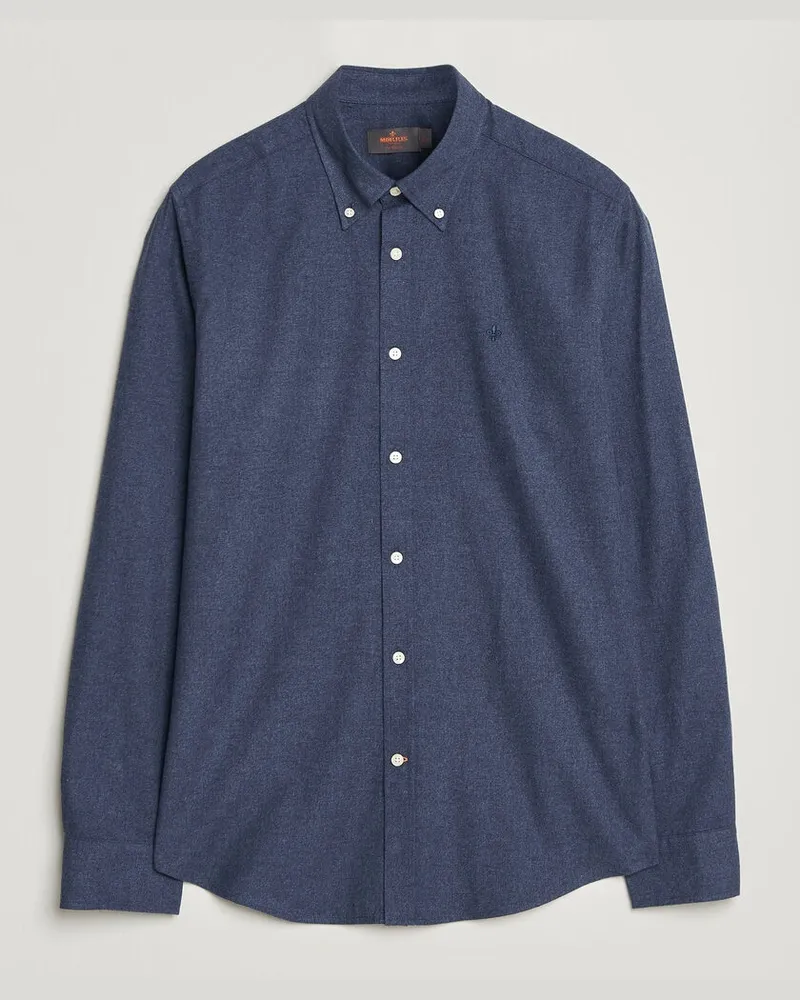 Morris Watts Flannel Shirt Navy Blau