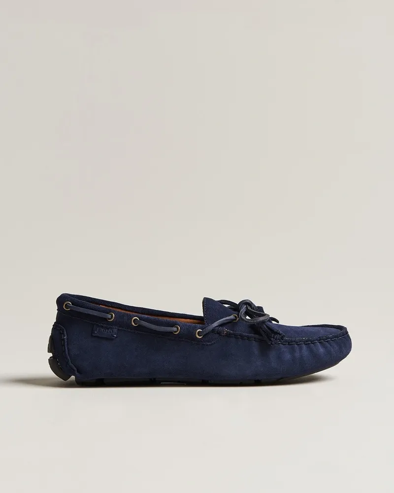 Ralph Lauren Anders Suede Car Shoe Hunter Navy Blau