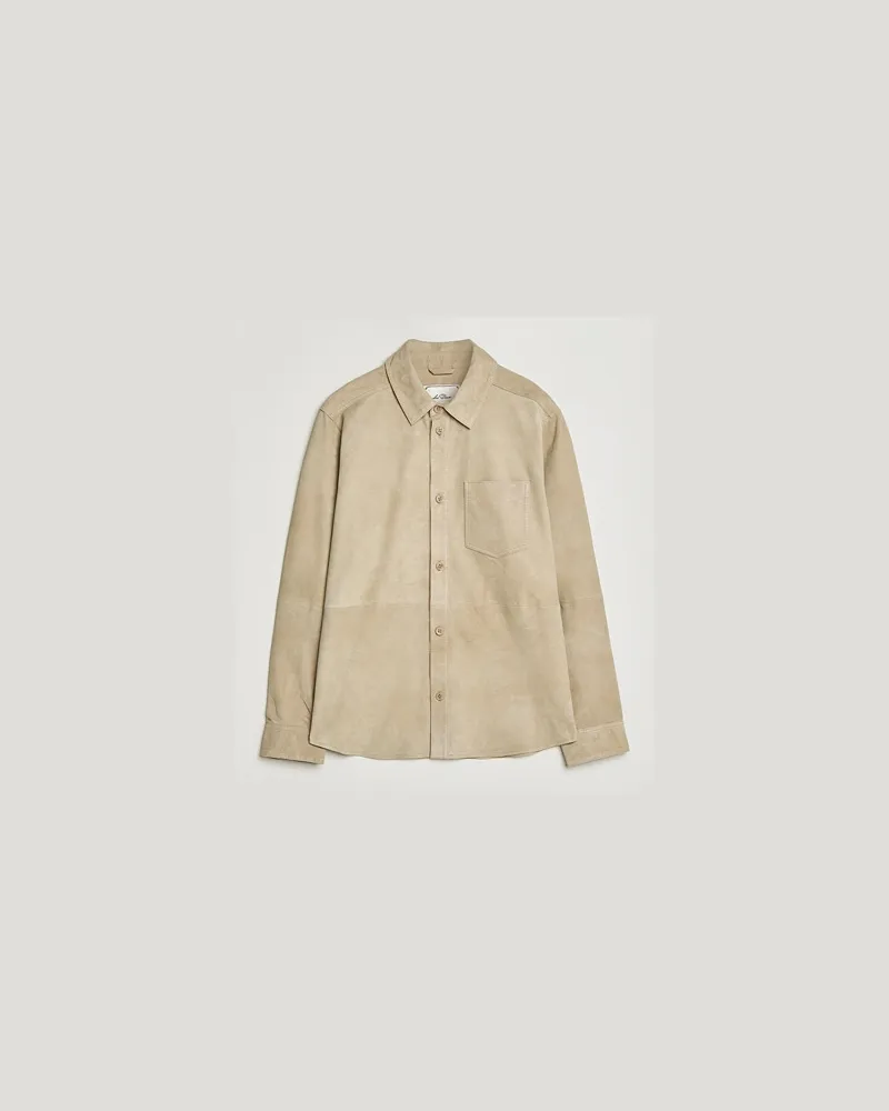 LES DEUX Bertram Suede Overshirt Light Sand Beige